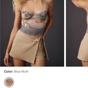 Out From Under Adrena sheer mesh + lace underwire corset cami NWOT